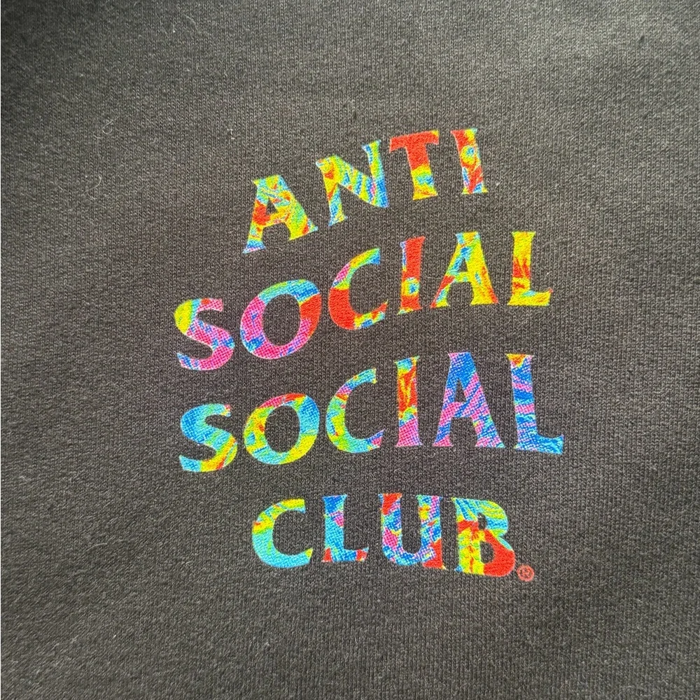 Anti Social Social Club Pedals On the Floor Black Hoody with Colorful Logo - Picture 3 of 5